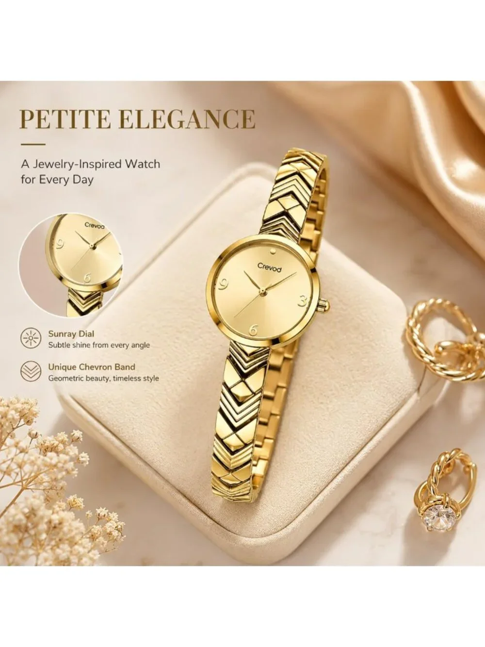 Elegant Vintage Gold Minimalist Watch | Luxury Quartz Ladies Dress Wrist Jewelry